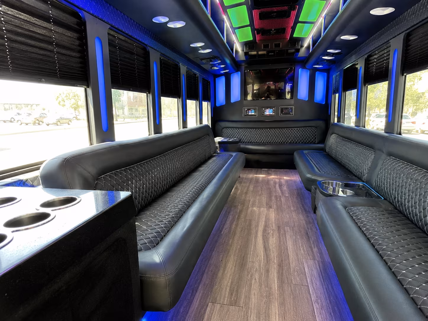 north little rock 15 passenger party bus inside