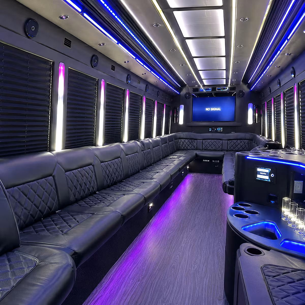 north little rock 30 passenger party bus inside